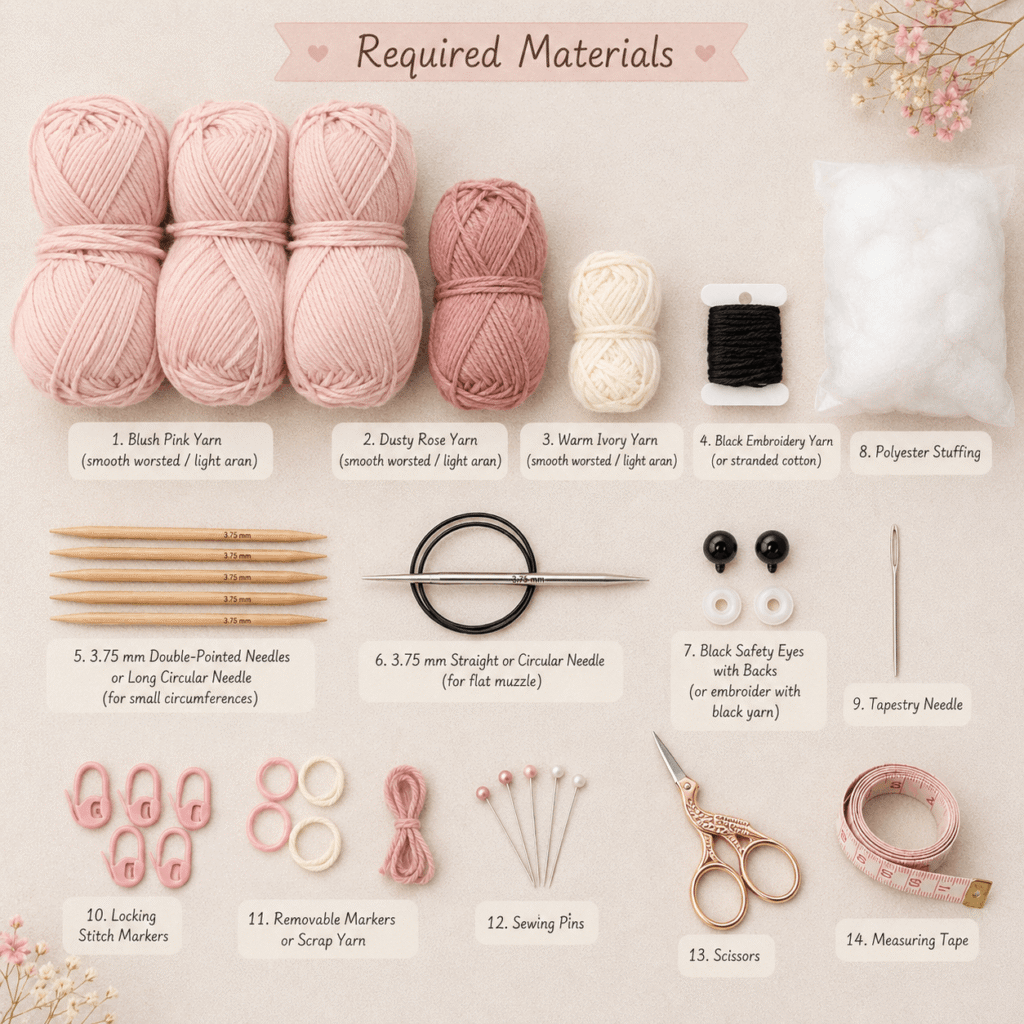 Rosie the Piglet Knitting Pattern PDF materials