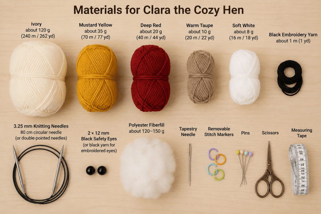 clara-the-cozy-hen-knitting-pattern-materials