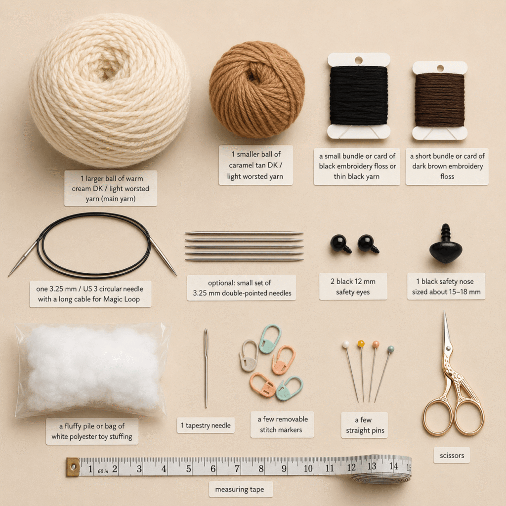 patch-eyed-puppy-knitting-pattern-biscuit-materials