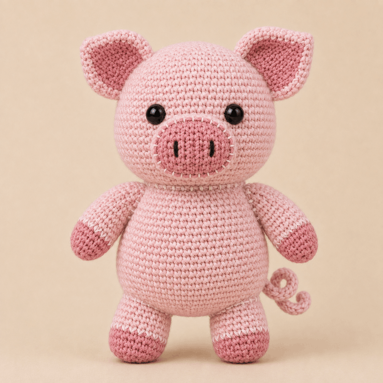 Rosie the Curly-Tail Pig – Crochet Pig Pattern PDF