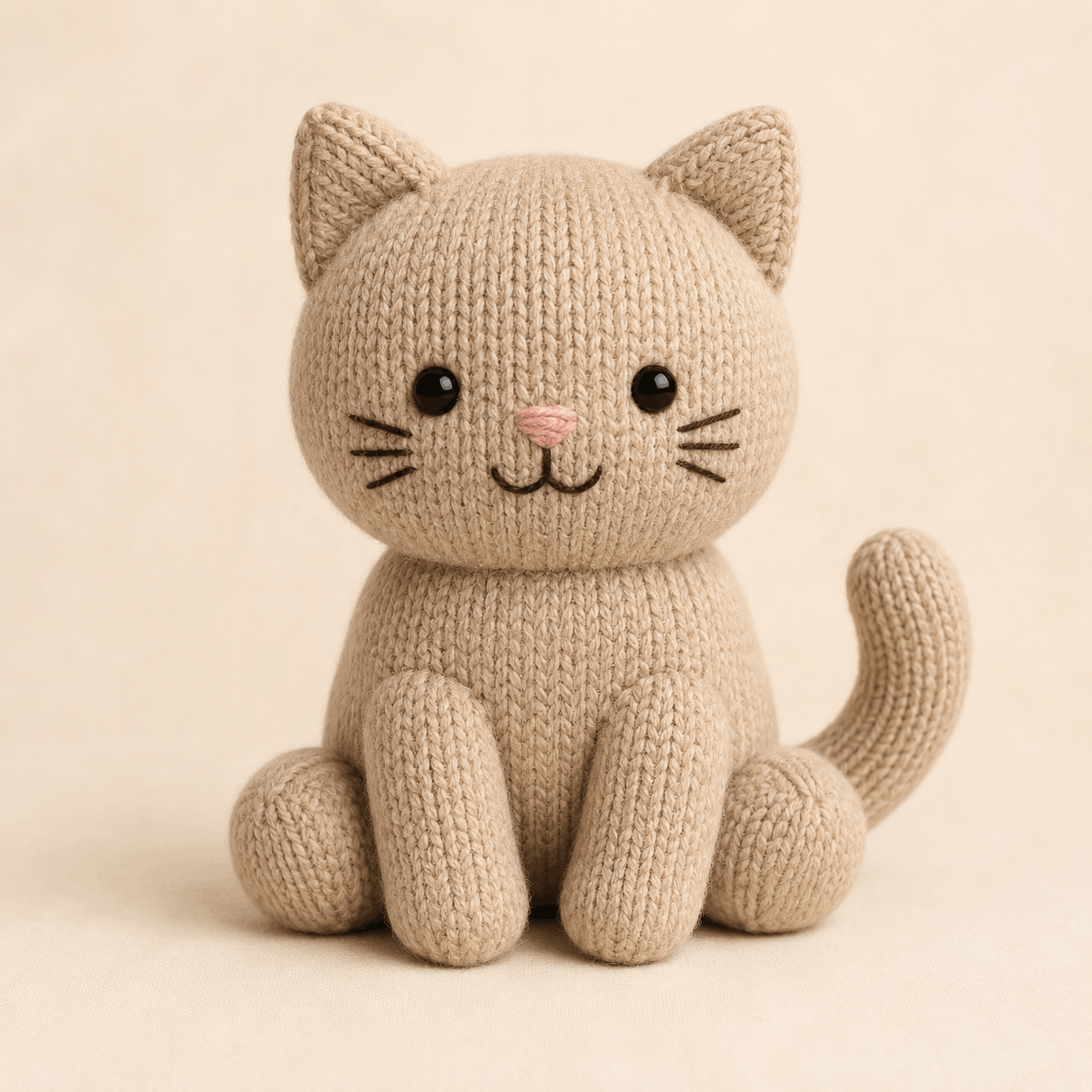 Biscuit Sitting Cat Knitting Pattern – Plushie PDF