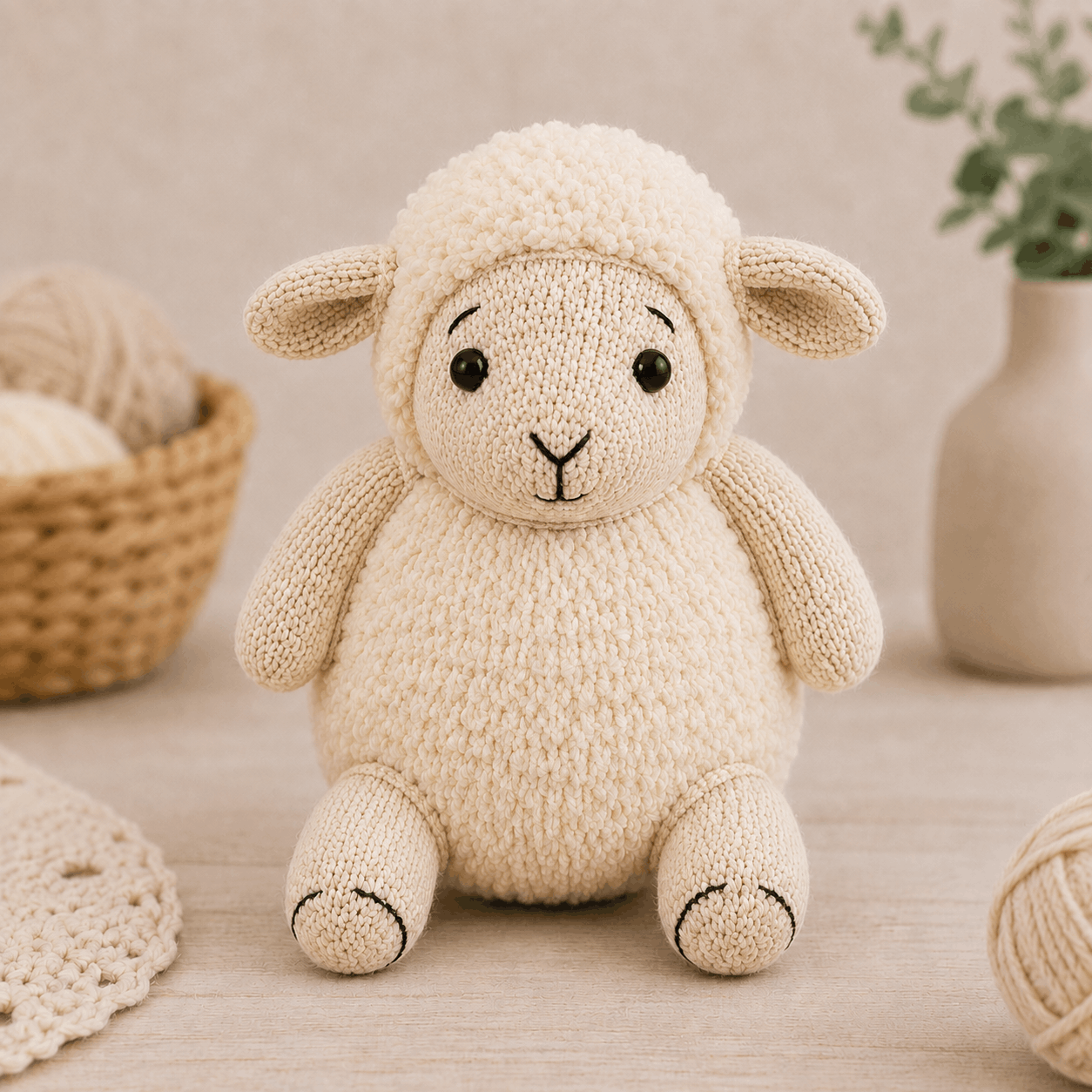 How to Knit Woolly the Cuddly Sheep – Free Pattern PDF