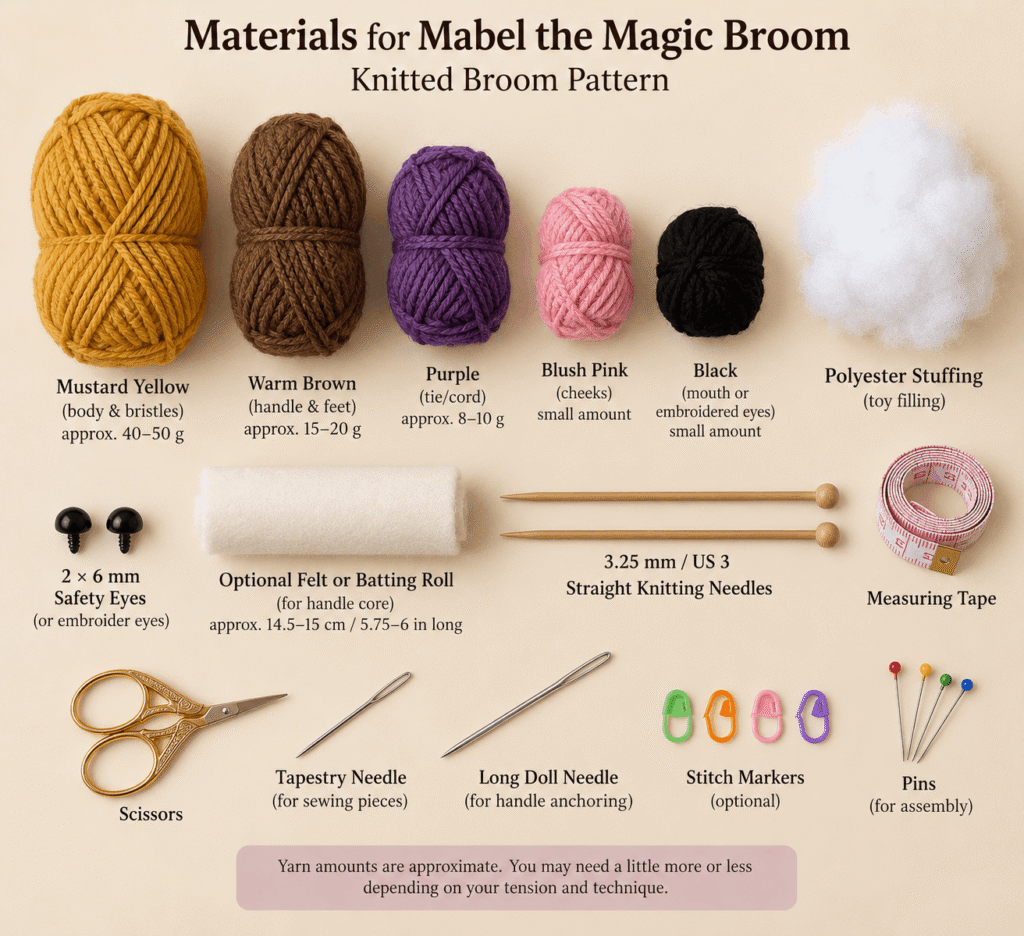 knitted-broom-pattern-mabel-magic-broom-materials