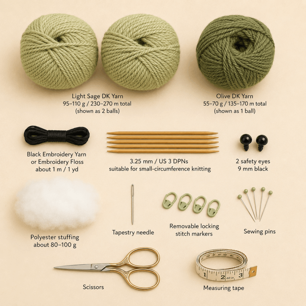 knitted-turtle-pattern-mossy-little-turtle-materials