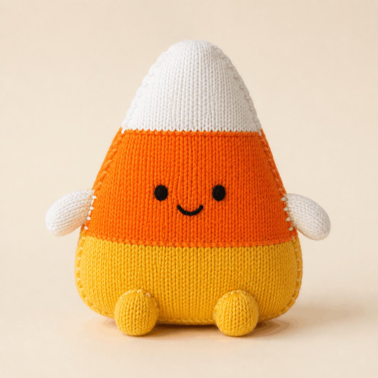 Candy Corn Knitting Pattern: Candy Corn Buddy Plushie PDF