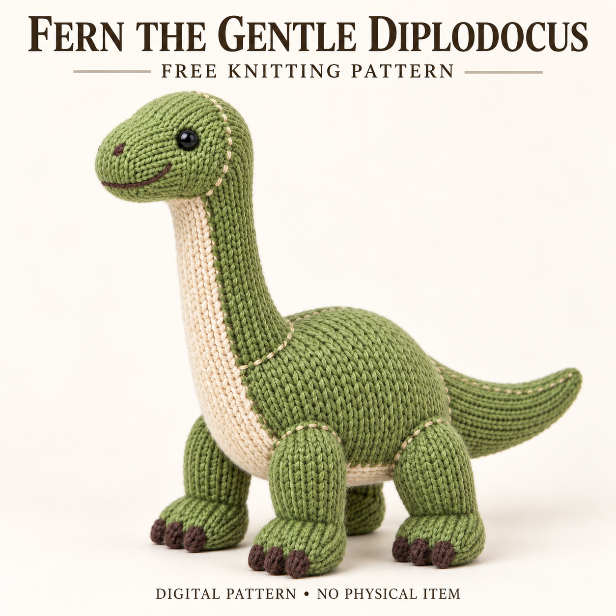 Fern the Gentle Diplodocus knitting pattern