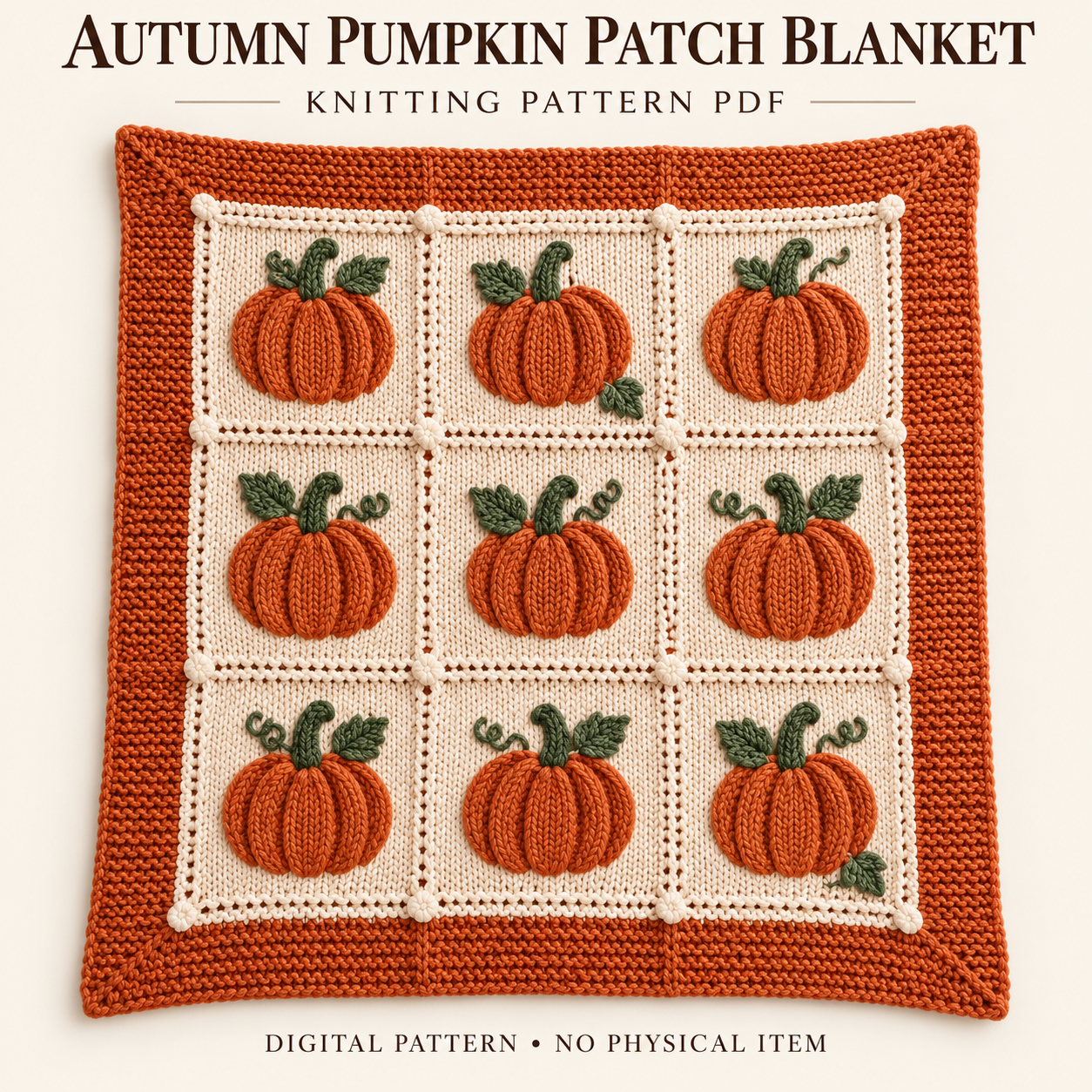 Autumn Pumpkin Patch blanket knitting pattern